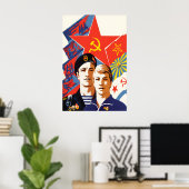 Soviet Propaganda Poster Army School of ポスター (ホームオフィス)