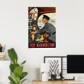Soviet Recruitment Poster I will be a train driver ポスター (ホームオフィス)