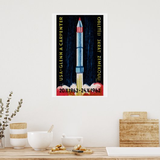 Soviet Rocket Launch 1962 Astronaut - Matchbox ポスター (キッチン)