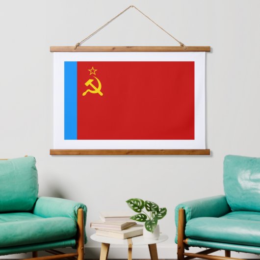 Soviet Russia Flag, USSR, CCCP, Communism, Lenin 吊り下げ型タペストリー (リビング)