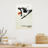 Soviet Ski Poster Alpine Skiing Winter Sports Wall ポスター (キッチン)
