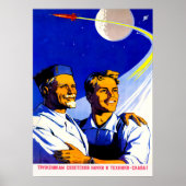 Soviet space poster propaganda ポスター (正面)