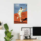 Soviet Tennis Poster Friendship Moscow Youth Games ポスター (ホームオフィス)