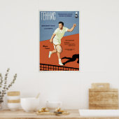 Soviet Tennis Poster Friendship Moscow Youth Games ポスター (キッチン)