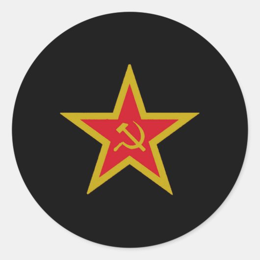 Soviet Union Communist Star Flag ラウンドシール (正面)