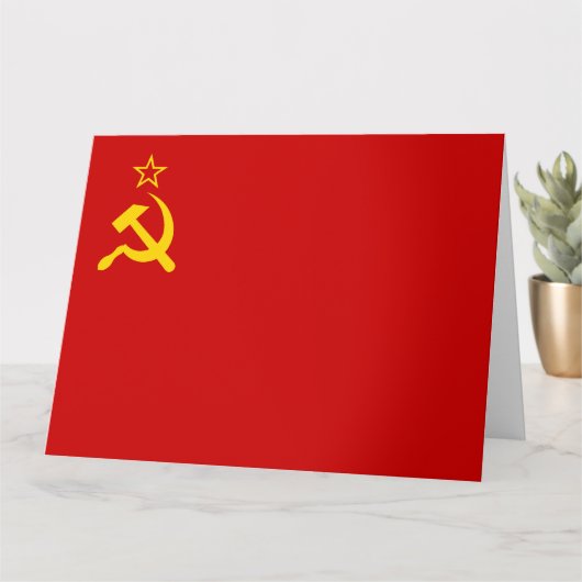 Soviet Union Flag, USSR, CCCP, Communism, Lenin カード (小さな植物)