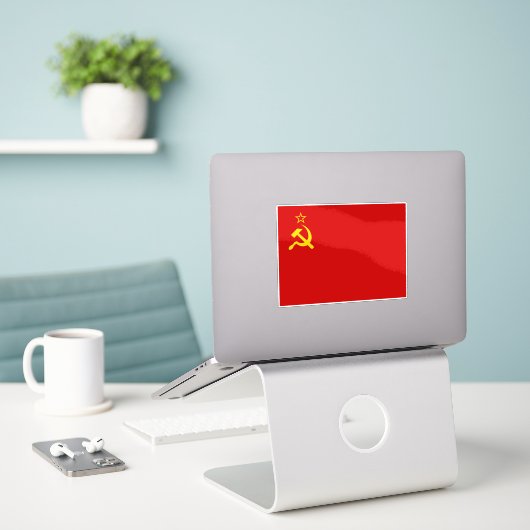 Soviet Union Flag, USSR, CCCP, Communism, Lenin シール (デスク上のノートパソコン)