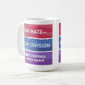Sow Hate-Reap Division; Make America UNITED Again コーヒーマグカップ (正面左)