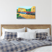 Sowerby Bridge Canal Basin アート キャンバスプリント (インサイチュ (寝室))