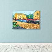 Sowerby Bridge Canal Basin アート キャンバスプリント (インサイチュ (ウッドフロア))