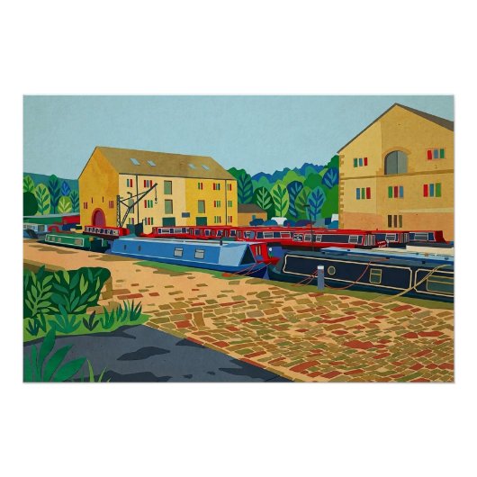 Sowerby Bridge Canal Basin アート ポスター (正面)