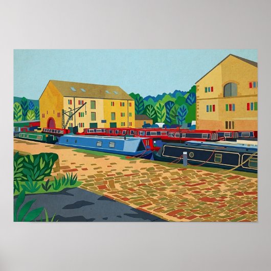 Sowerby Bridge Canal Basin アート ポスター (正面)