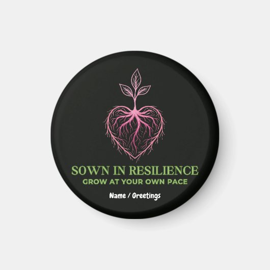  Sown in Resilience Nature Heart Sprout Mindful マグネット (正面)