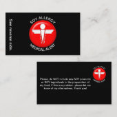 SOYアレルギー医療警告カード 名刺 (正面/裏面)