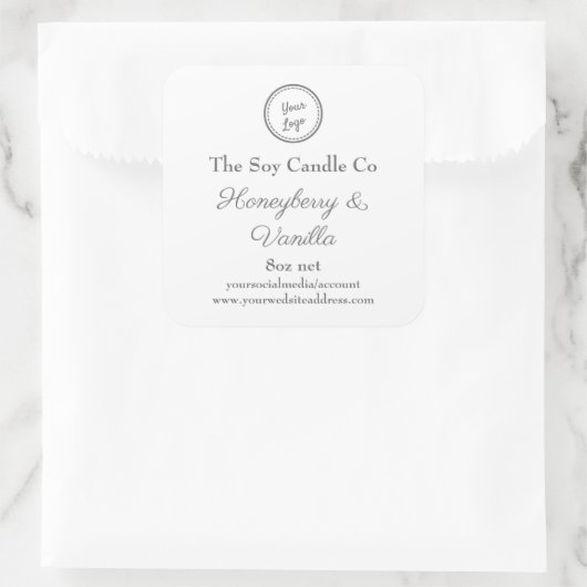 Soy Candleパーソナライズされたロゴの追加 スクエアシール (バッグ)