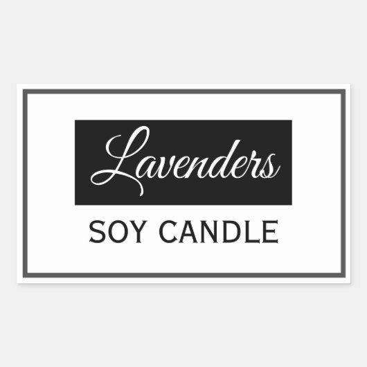 Soy Candleラベル 長方形シール (正面)