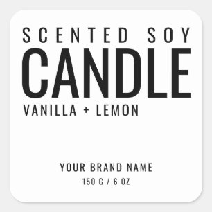 Soy Candle包装化粧品白ラベル スクエアシール
