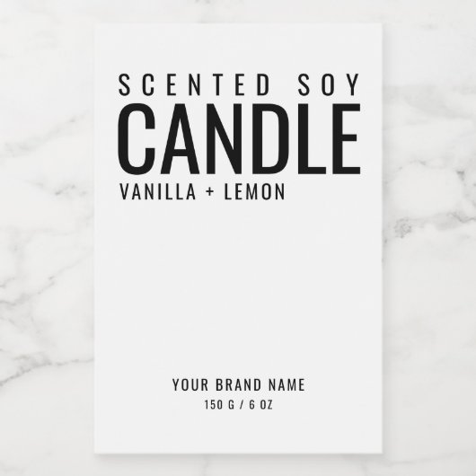 Soy Candle包装化粧品白ラベル フードラベル (シングルラベル)