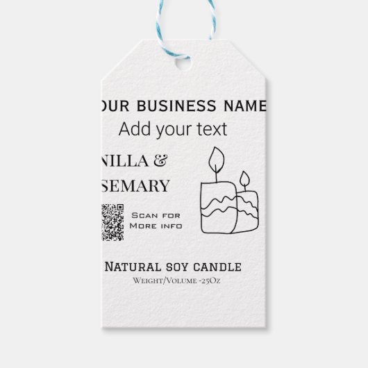 Soy candle business add q r code business name tex ギフトタグ (正面)