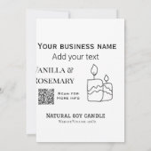 Soy candle business add q r code business name tex 招待状 (裏面)