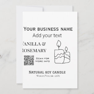 Soy candle business add q r code business name tex 招待状