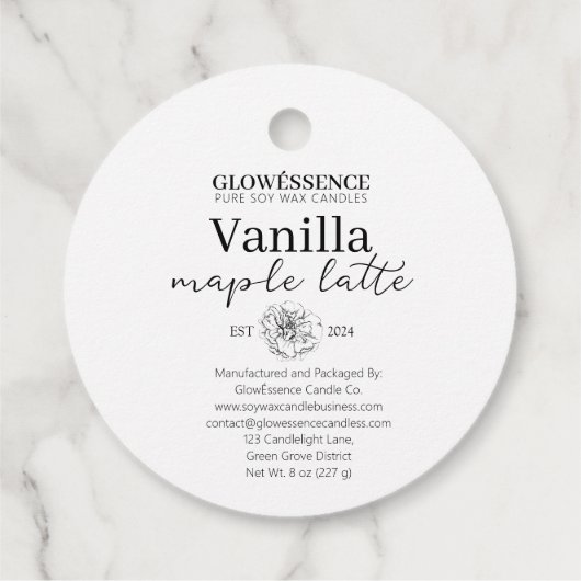 Soy Candle Label Flower フェイバータグ (裏面)