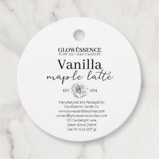 Soy Candle Label Flower フェイバータグ