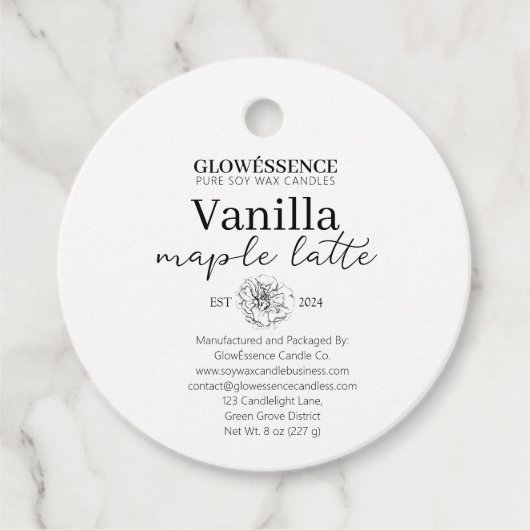 Soy Candle Label Flower フェイバータグ (正面)