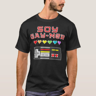 Soy Gamer Gay Mer - LGBTQ ゲーマー 80年代風 Tシャツ