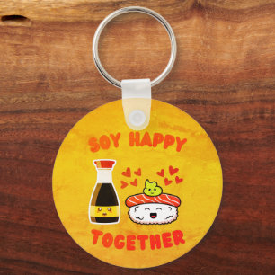 Soy Happy一緒にかわいい醤油プリン キーホルダー