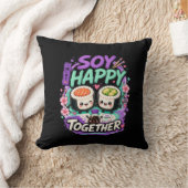 Soy Happy Together – かわいい寿司カップル クッション (ブランケット)