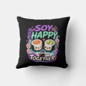 Soy Happy Together – かわいい寿司カップル クッション (裏面)