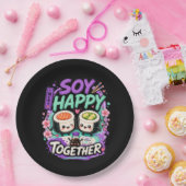 Soy Happy Together – かわいい寿司カップル ペーパープレート (パーティー)