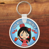 Soy Muuy Flamenca: Morena y Traje Gitana Rojo キーホルダー (正面)