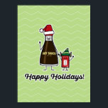 Soy Sauce Bottle Packet kid child Christmas Santa ポスター<br><div class="desc">Soy Sauce is the #1 condiment! Soy Sauce is great with everything (mostly Asian dishes). Celebrate the Christmas holidays this design of a cool soy sauce bottle wearing a festive Santa hat with their child pack of soy sauce wearing an elf hat. Thank you for looking at Happy Foods Design!...</div>