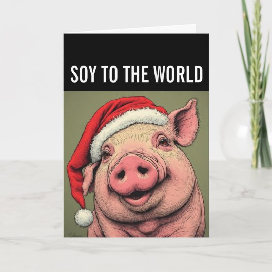 SOY TO THE WORLD PIG VEGAN CHRISTMAS GREETING CARD シーズンカード (正面)