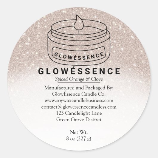 Soy Wax Candle Food Homemade ラウンドシール (正面)