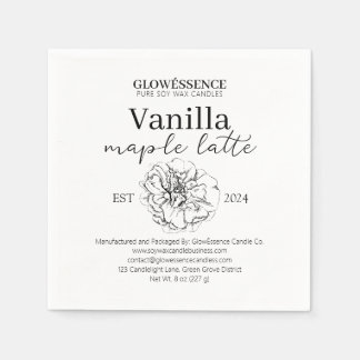 Soy Wax Candle Label Flower Vanilla Aroma スタンダードカクテルナプキン