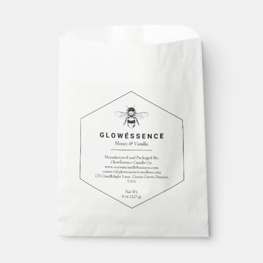 Soy Wax Label Honeycomb Bee Hexagon フェイバーバッグ (正面)