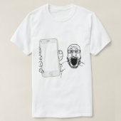 Soyjakが携帯電話を見せる Tシャツ (デザイン正面)