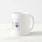 Soyjakが携帯電話ミームを見せる コーヒーマグカップ (正面右)