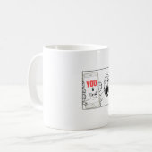 Soyjakが携帯電話ミームを見せる コーヒーマグカップ (正面左)