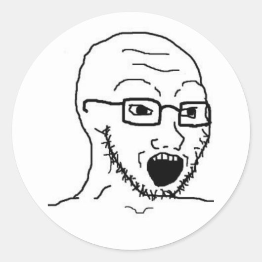 Soyjak wojak sticker ラウンドシール (正面)