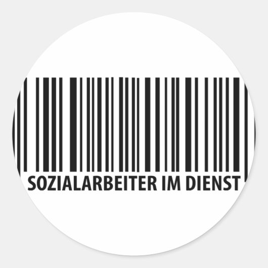 Sozialarbeiter im Dienstバーコードアイコン ラウンドシール (正面)