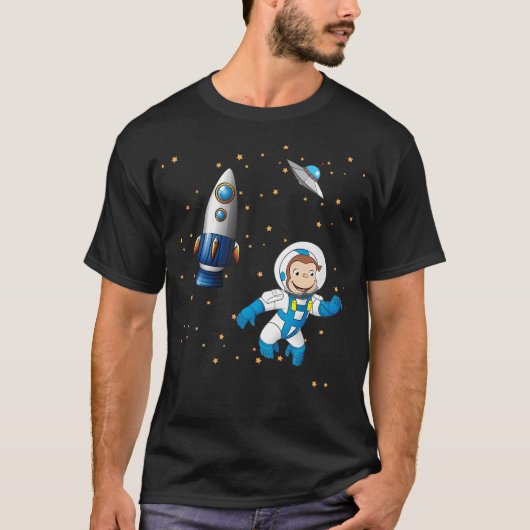 Spの奇妙な猿の宇宙飛行士の漫画 Tシャツ (正面)