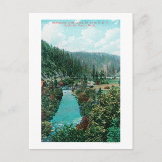 SP上のサクラメントリバーキャニオンのビュー ポストカード (正面)