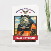 SP GS-4 Daylight 4449 Steam Locomotive Retro Print サンキューカード (正面)
