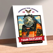 SP GS-4 Daylight 4449 Steam Locomotive Retro Print ポスター