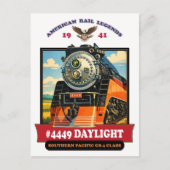 SP GS-4 Daylight 4449 Steam Locomotive Retro Print ポストカード (正面)