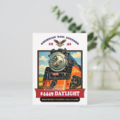 SP GS-4 Daylight 4449 Steam Locomotive Retro Print ポストカード (スタンド正面)